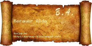 Berauer Alda névjegykártya